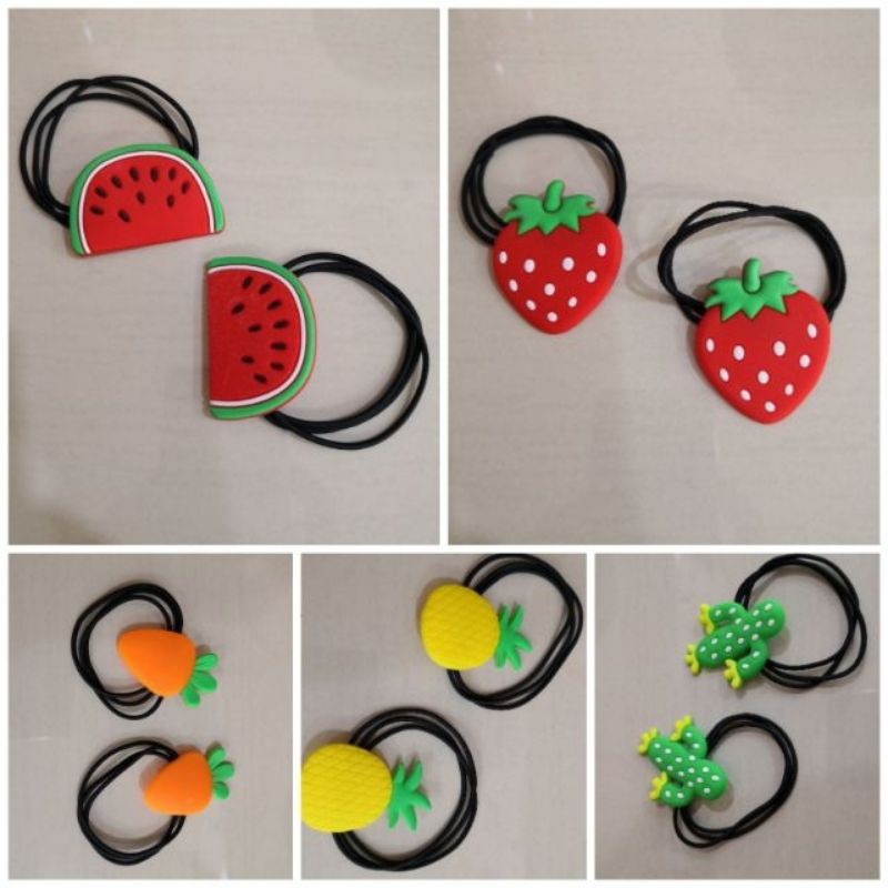 🎀Ready Stock 🎀 Fruits Hairties Hair Accessories Getah Rambut Kanak ...