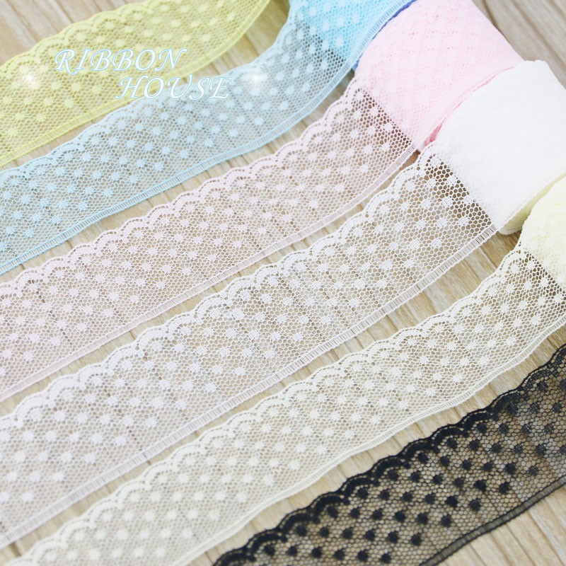 (10yards/ roll) 30mm dot kain renda kain reben ribbon pakaian hiasan ...