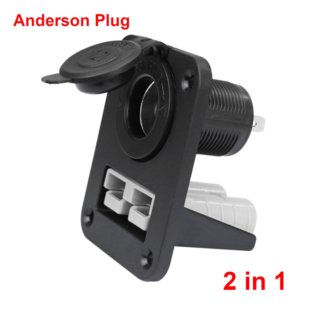 2 in 1 Flush Mount Anderson Plug 12V 24V Cigarette Lighter Socket