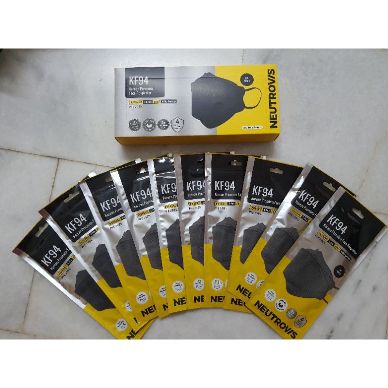 KF94 Neutrovis Korean Premium Face Respirator Jet Black Shopee Malaysia