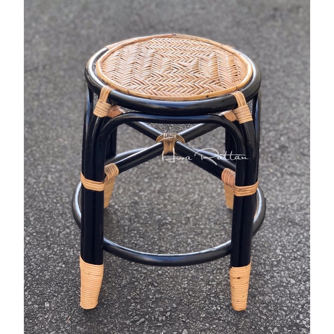 Rattan woven stool chair / Round stool bar stool / Dining stool ...