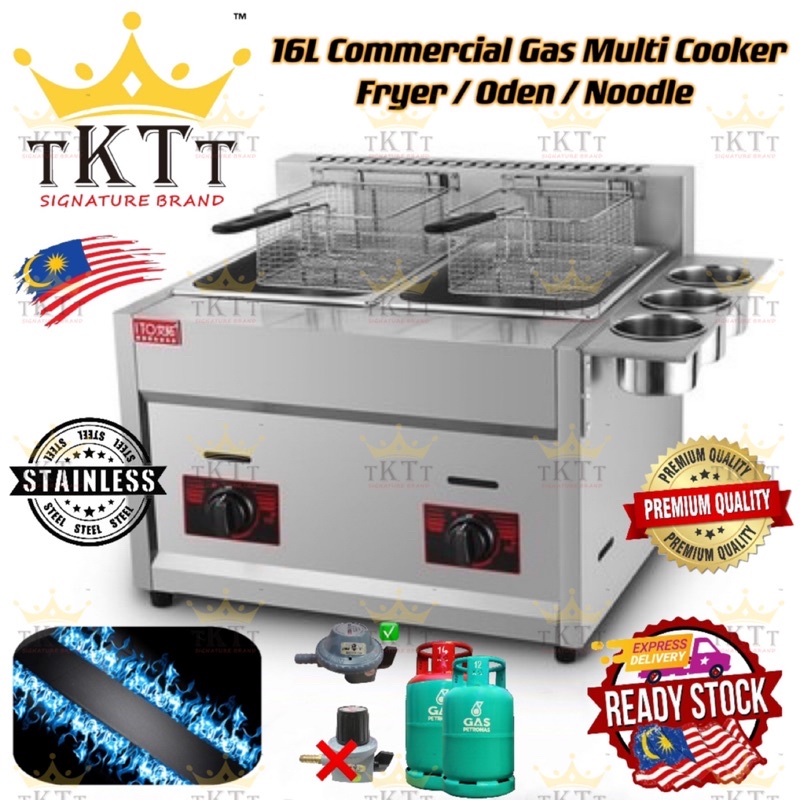 TKTT 2 x 8L Double Gas Multi Functional Cooker Gas Ventilation Deep