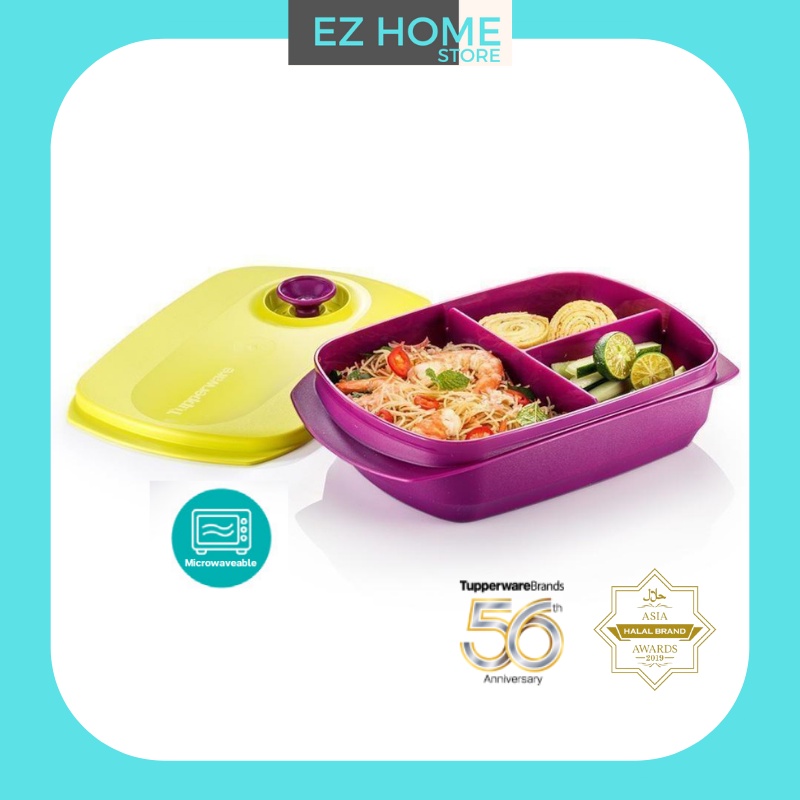 Tupperware -Reheatable Divided Lunch Box (1L) / Microwaveable / Food ...