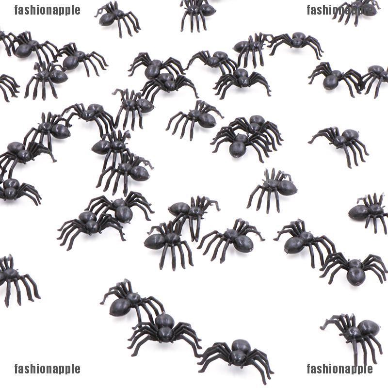 50pcs Black Plastic Fake Spider Toys Halloween Funny Joke Prank Realistic Props Shopee Malaysia 9510