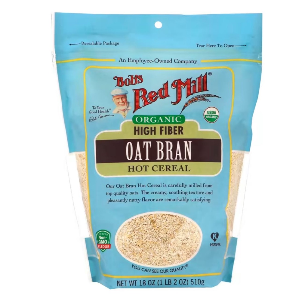 Bob's Red Mill, Organic High Fiber Oat Bran Hot Cereal, 18 Oz ( 510 G ...