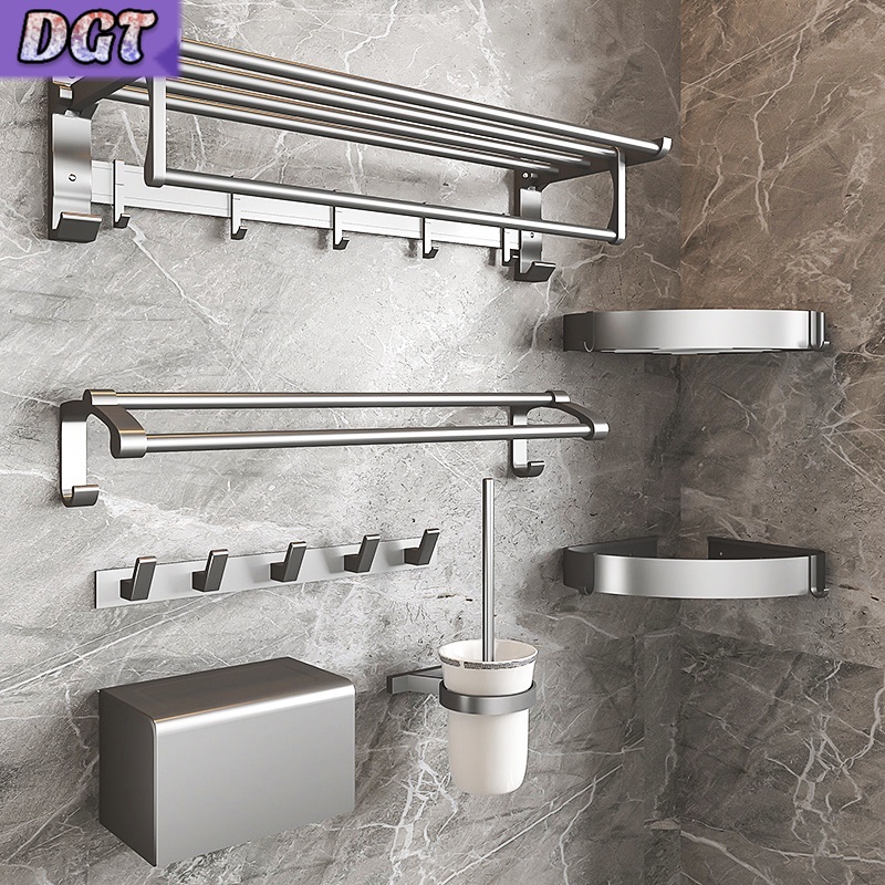 DGT Gun Gray Bathroom Toilet Towel Rack Bathroom Accessories Foldable ...