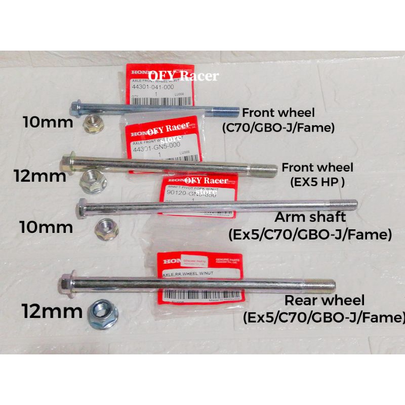Ex Shaft Tayar C Front Wheel Shaft C Ex Arm Shaft Ex Fame Gbo J Rear Wheel
