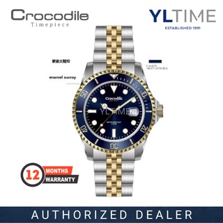 Original] Crocodile CR2244.158 Elegance Sapphire Men Watch with Blue Dial  Two Tone Silver and Gold Stainless Steel, Official Warranty