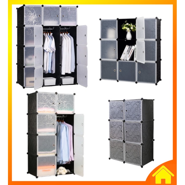 [OneHome] Cabinet Cube Storage Rack Plastic Wardrobe Almari Kiub Simpanan Baju Pakaian Barang Kabinet Budak Kanak Kanak