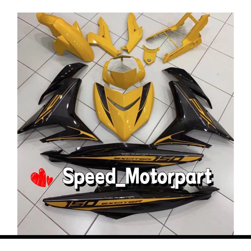 COVER SET Y15ZR V1 V2 RC EXCITER YELLOW /BLACK / WHITE PREMIUM COVERSET