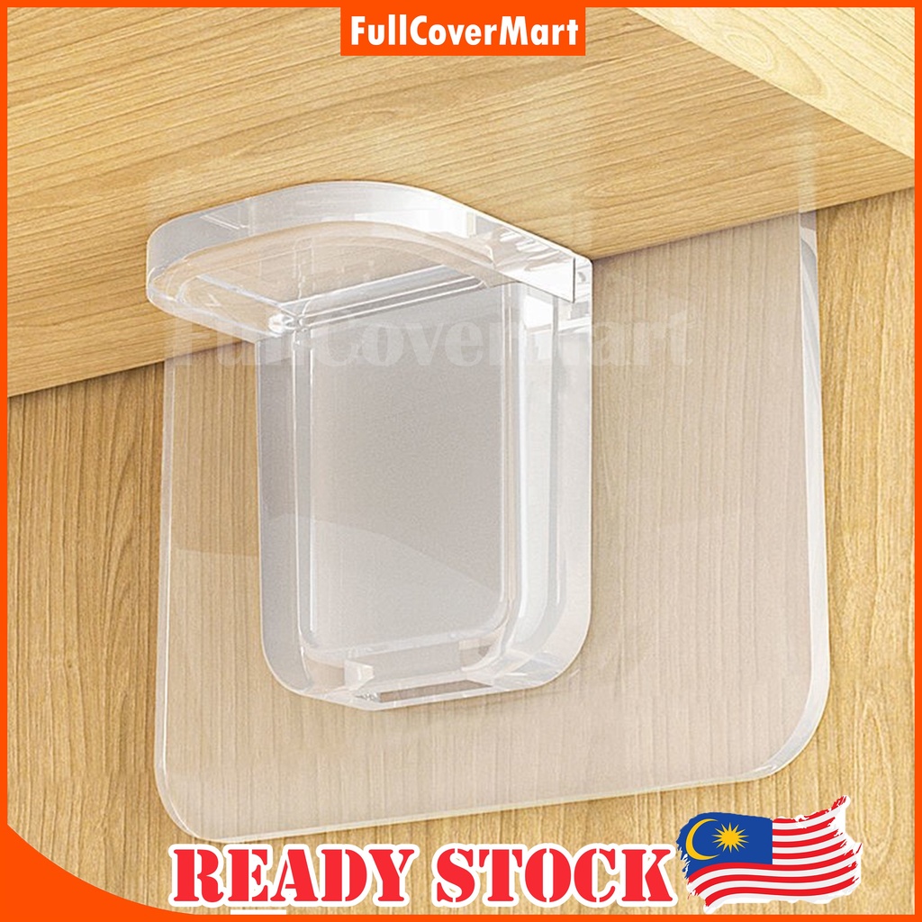 (HM52) Hooks Clapboard Sticky Hook Holder Punch free Layered Partition ...