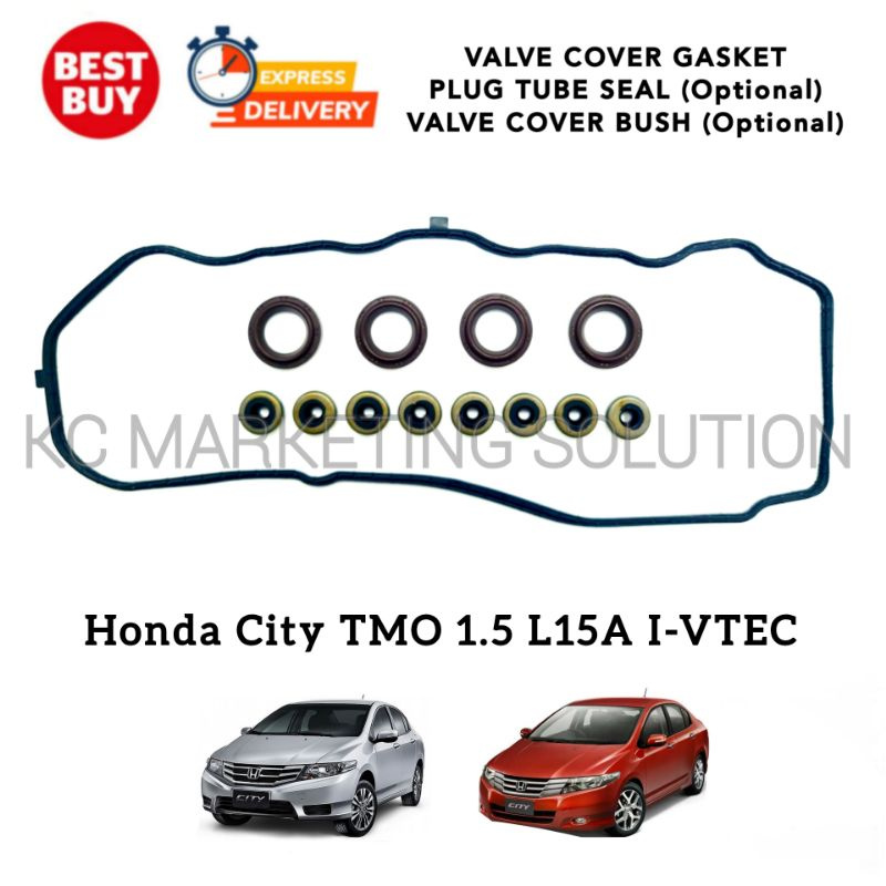 Valve Cover Gasket + Valve Cover Bush & Plug Seal Honda City TMO 1.5