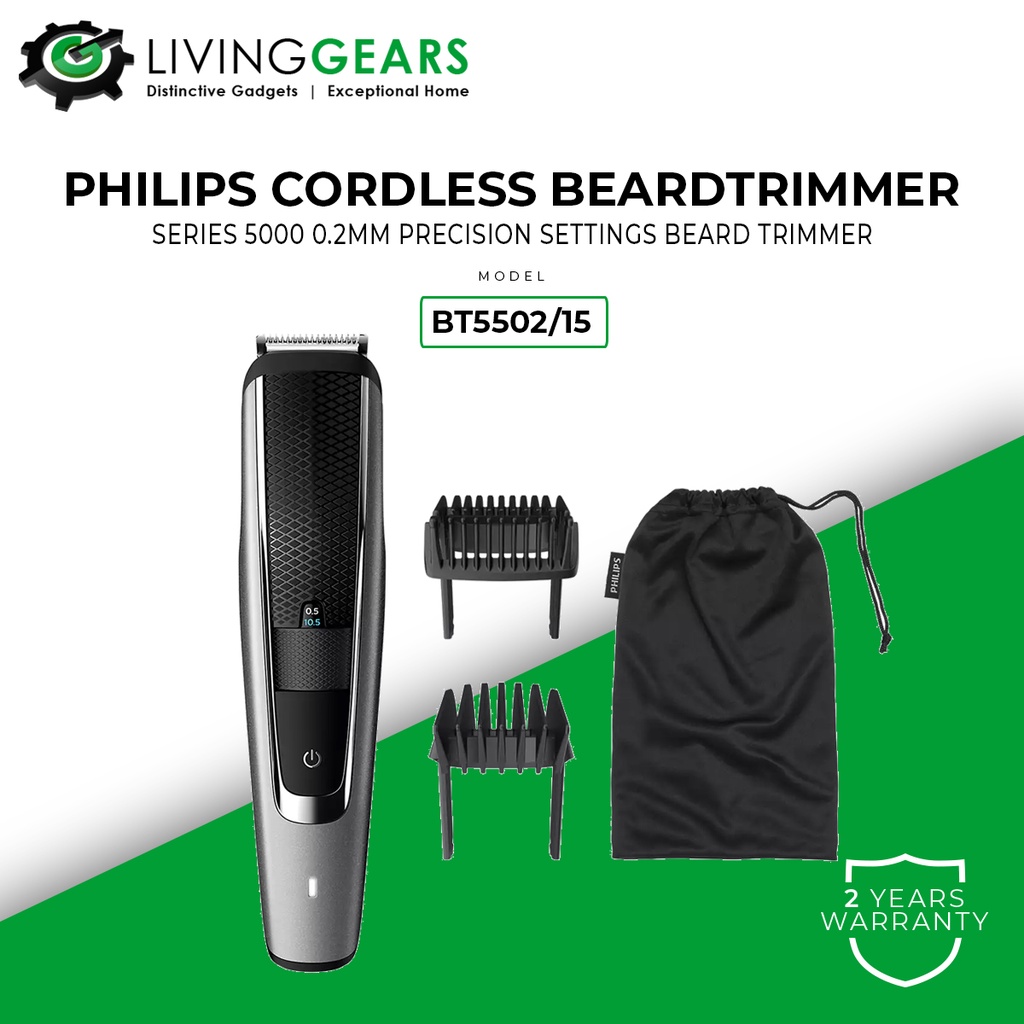 Philips BT5502 Waterproof Beardtrimmer Series 5000 Beard Trimmer BT5502 ...