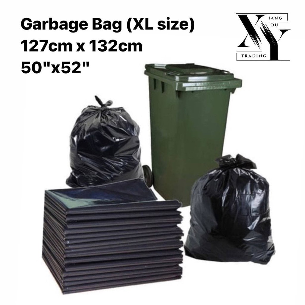 Garbage Bag 50''x52'' 1kg / Heavy Duty Plastik Sampah Tebal & Besar ...