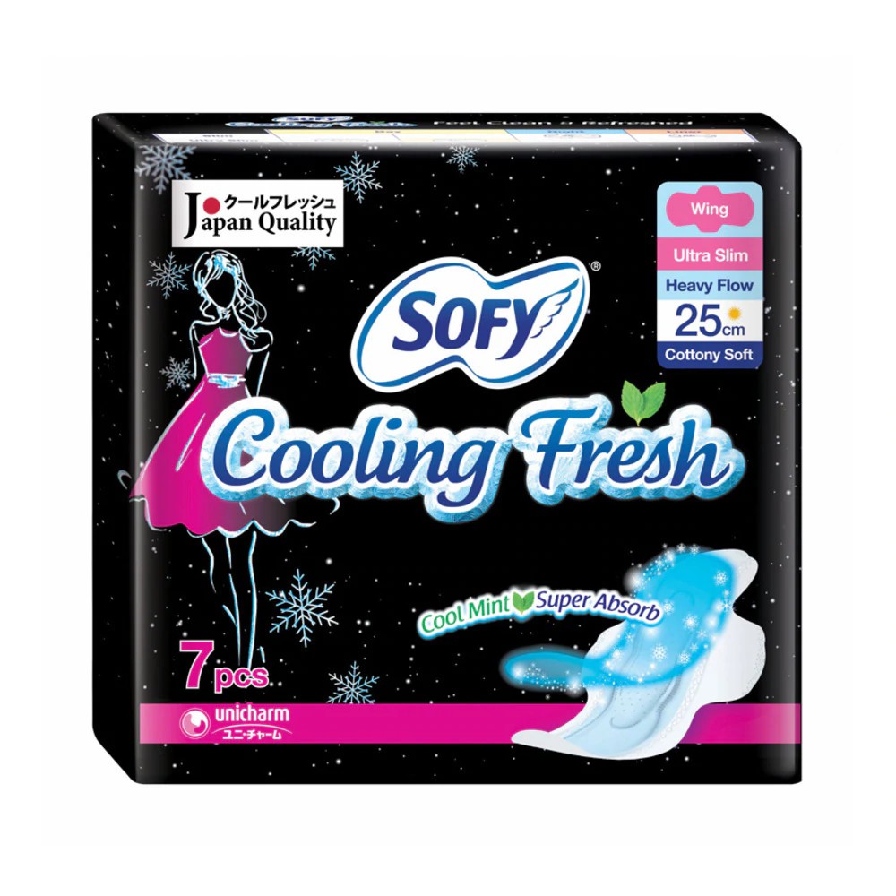 SOFY Cooling Fresh 25cm Sanitary Super Active Slim Wings Napkin