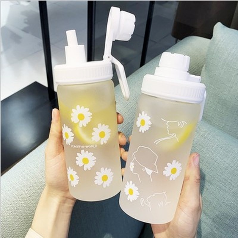 1500ML Large Cute Water Bottle with Straw Square Kawaii Water Bottles,  Portable Big Belly Drinking Water Bottle, Sports Bottle for Girls Kids  Adult for Gym School Outdoor,Green/Pink Gradient 