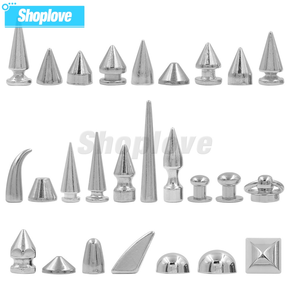 5-50pcs/set Silver Bullet Spikes Rivets For Leather Punk Studs and ...