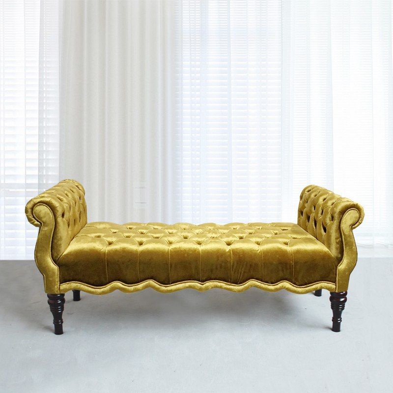 [PRE ORDER] MONARCH English Style American Retro Solid Wood Stool Bench ...