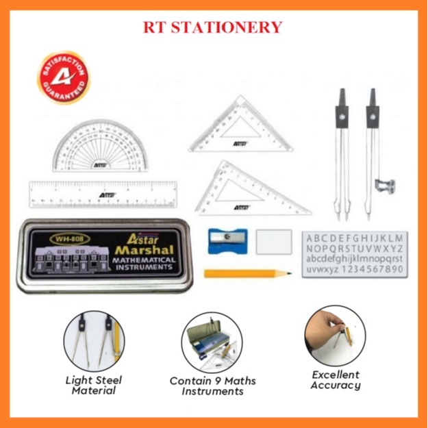 Astar Marshal Mathematical Instruments / Set Jangka Lukis/ Geometry Set ...