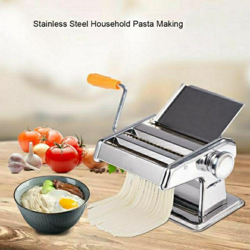 Stainless Steel Manual Pasta Maker Machine With Adjustable Thickness  Settings PLUS a Jar Opener (Gift) 