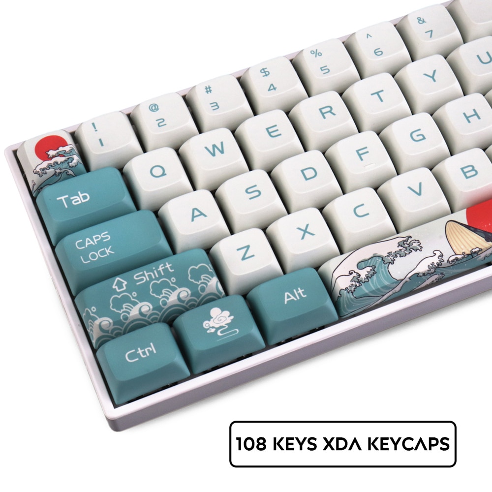 Pbt Keycap 108 Keys Xda Profile Dye Sublimation Japanese Ukiyo E Keycaps For Gk61 Cherry Mx 1233