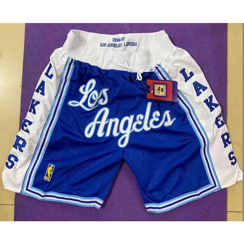 Los angeles lakers store shorts with pockets