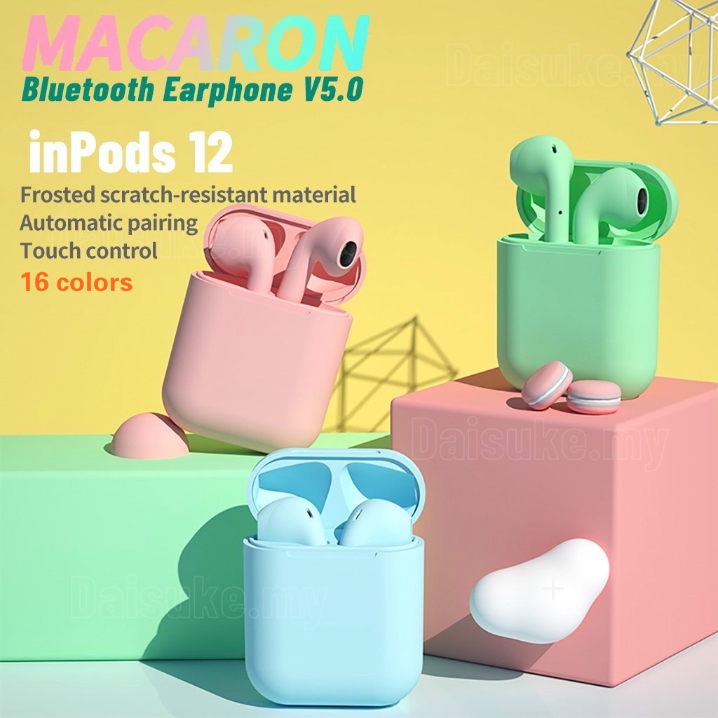 16 Colors】Macaron inPods 12 Wireless Bluetooth Earphone