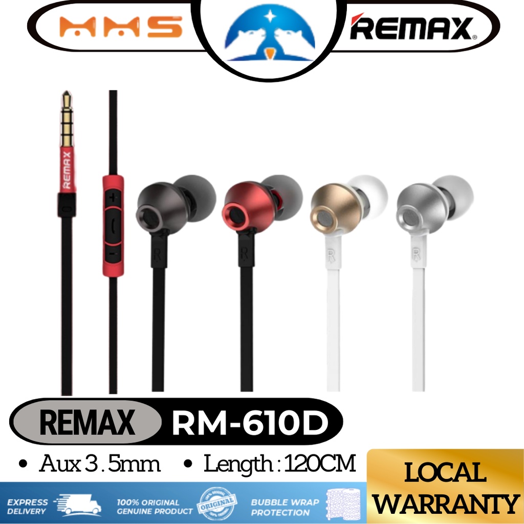 REMAX RM610D Super Bass InEar 120cm Wire Length Earphones RM610D