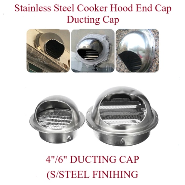 NKS Stainless Steel Ducting Cap Wall Air Ventilation Exhaust Grill