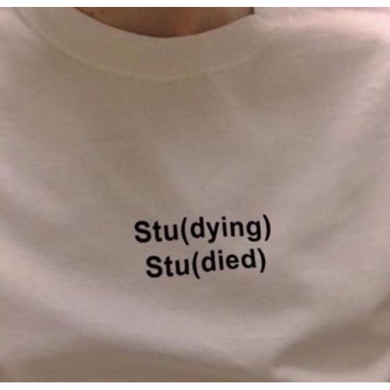 Studying Studied Shirt Letters Print Casual Funny T Shirt for Lady Tee ...