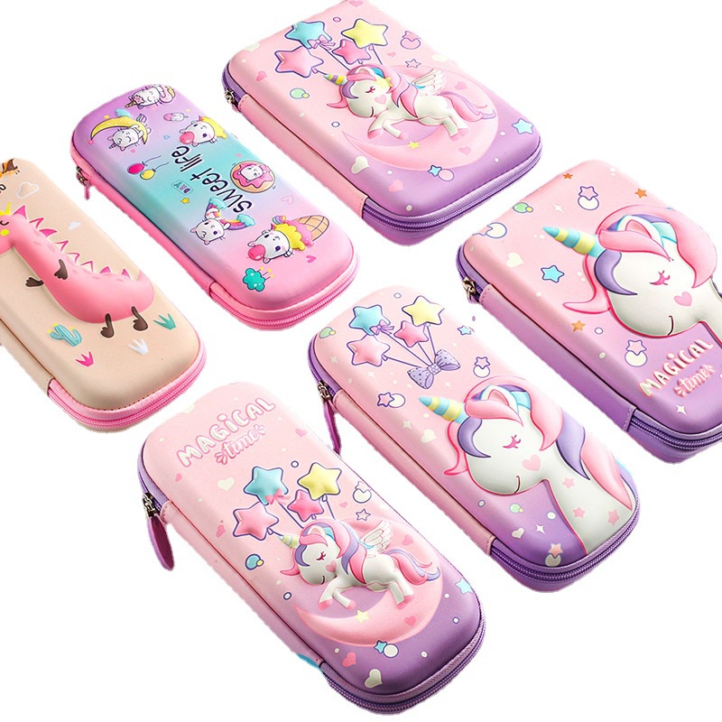 3D Unicorn Pencil Case Kawaii Stationery Pencil Box School Supplies Pen ...