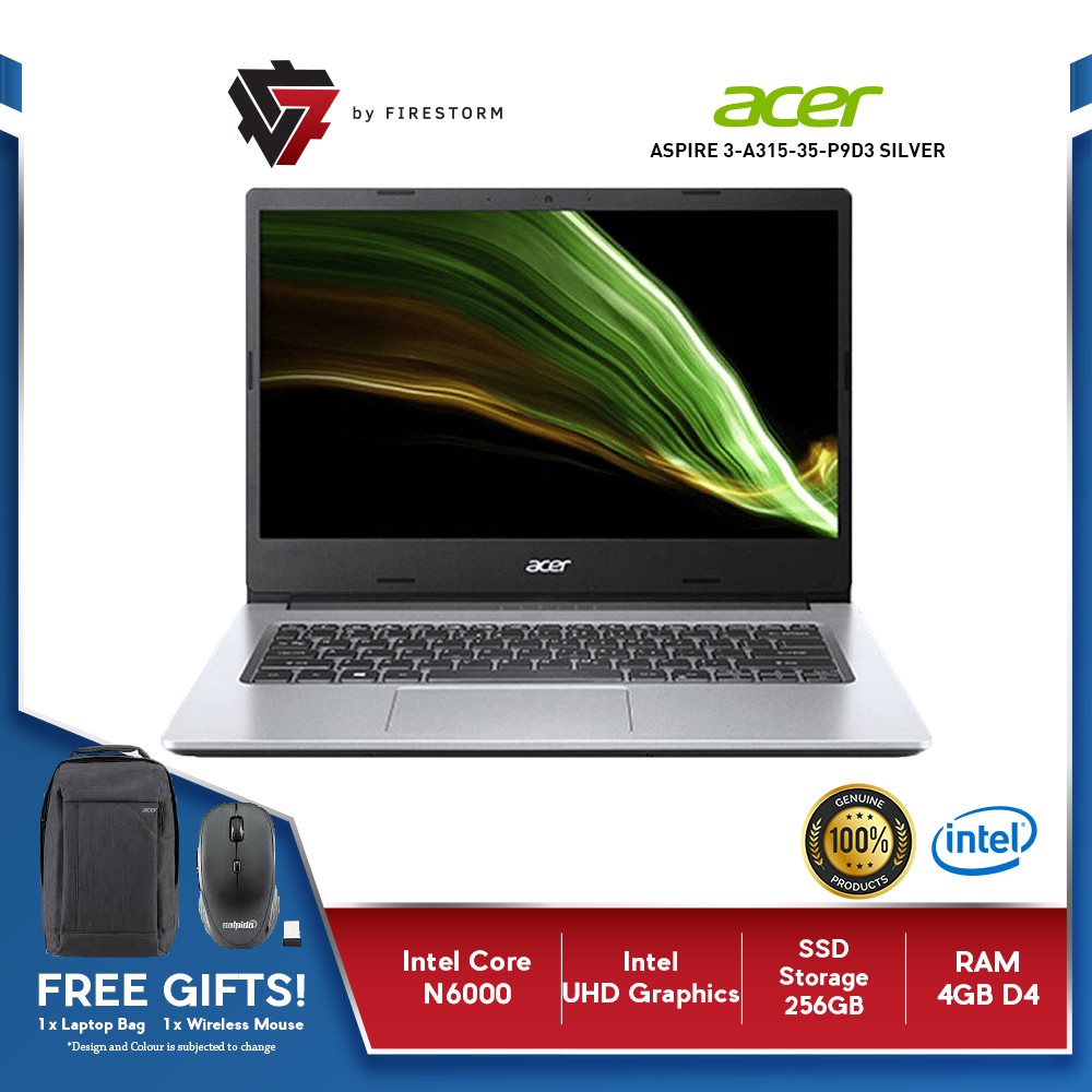 ACER ASPIRE 3-A315-35-P9D3 (FREE BAG & WIRELESS MOUSE) | Shopee Malaysia