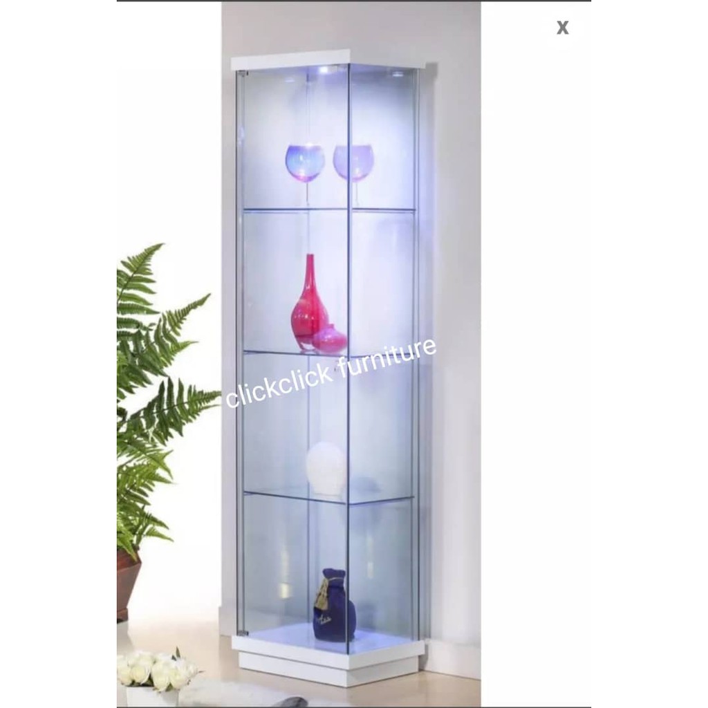 Brightney White Display Glass Door Cabinet 