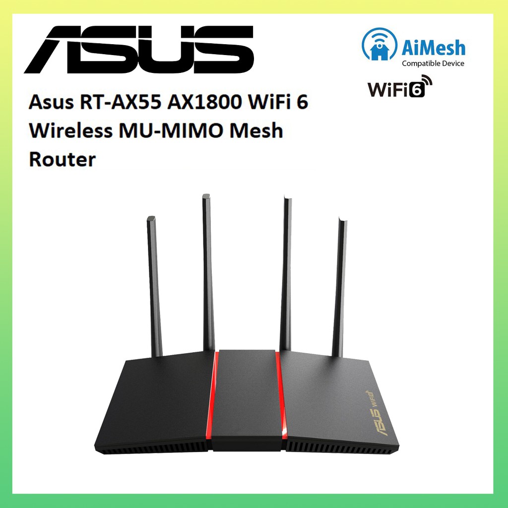 ASUS Router RT-AX55 WiFi 6 Wireless Router AX1800 Router with MU-MIMO ...