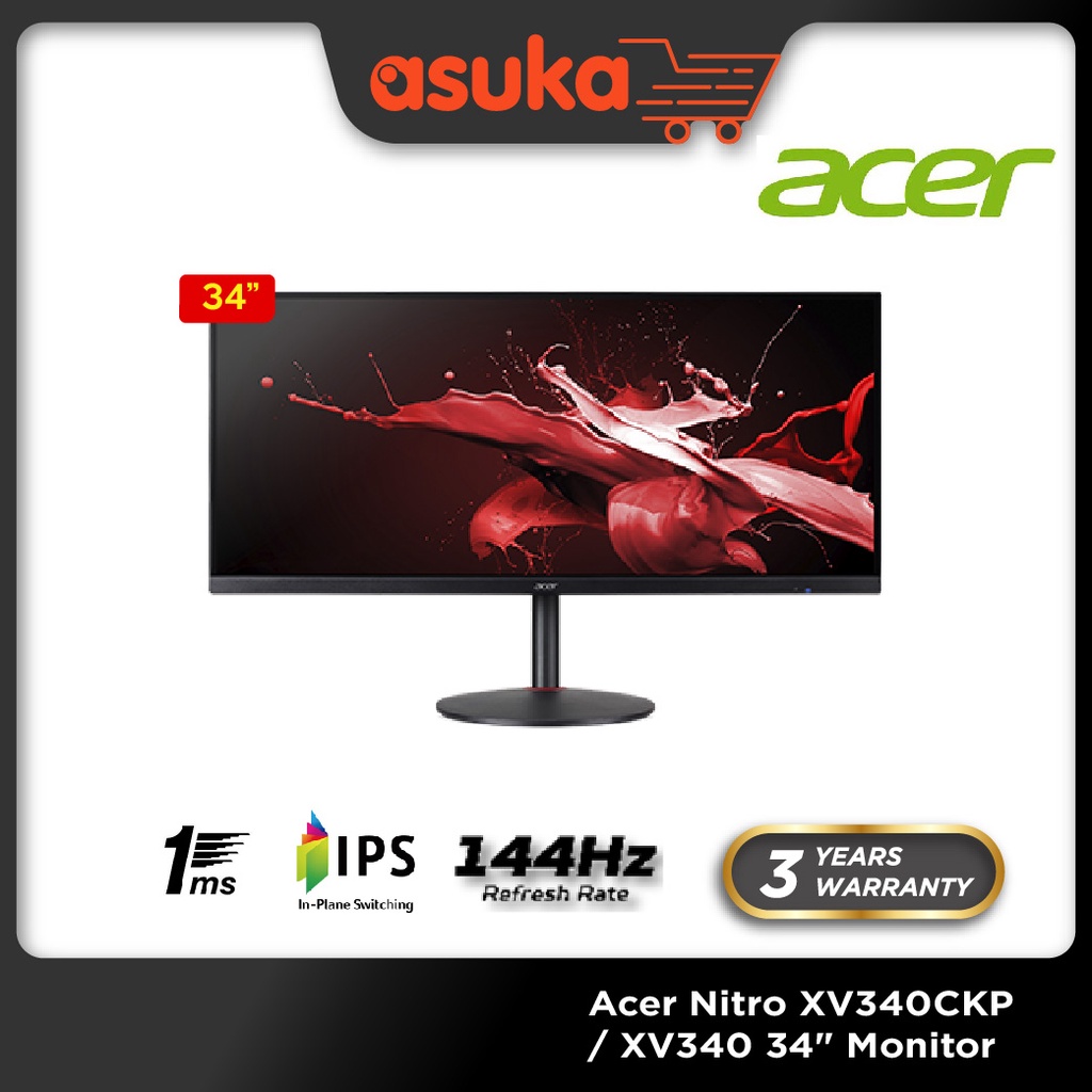 Acer Nitro Xv340ckp Xv340 34 144hz 1ms Ultrawide 2k Qhd Ips Gaming Monitor Shopee Malaysia 4021