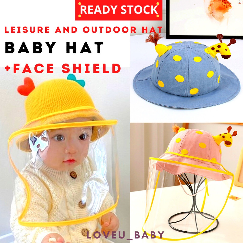 Baby hat with plastic hot sale shield