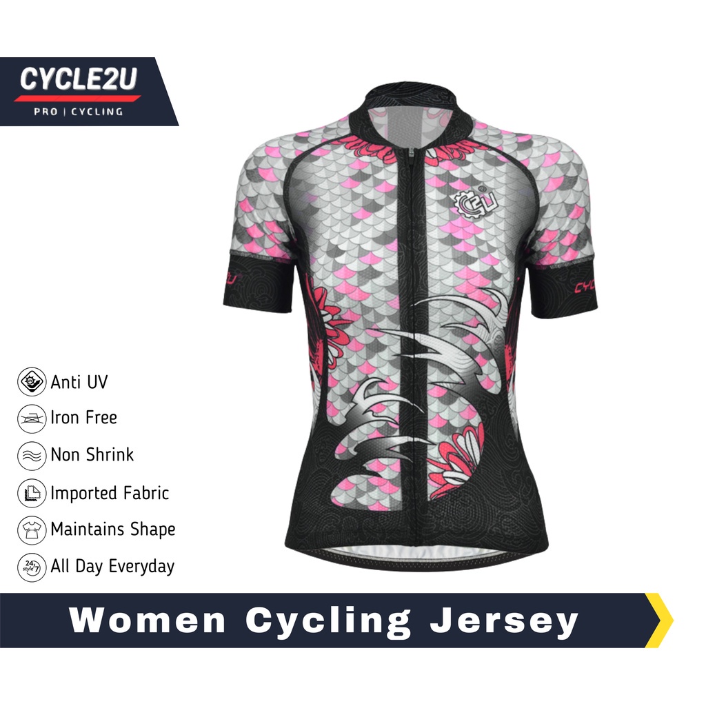 Ready Stock CYCLE2U Women Cycling Jersey Women Baju Basikal