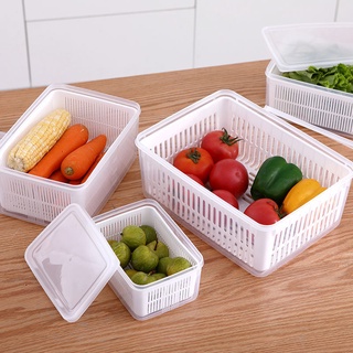 1pc Refrigerator Storage Box With Lid And Drain Basket, Fruit Vegetable  Storage Containers Transparent Drainable Stackable Produce Saver Container  Food Organizer Bins For Fresh Vegetable Fruit, Home Kitchen Supplies