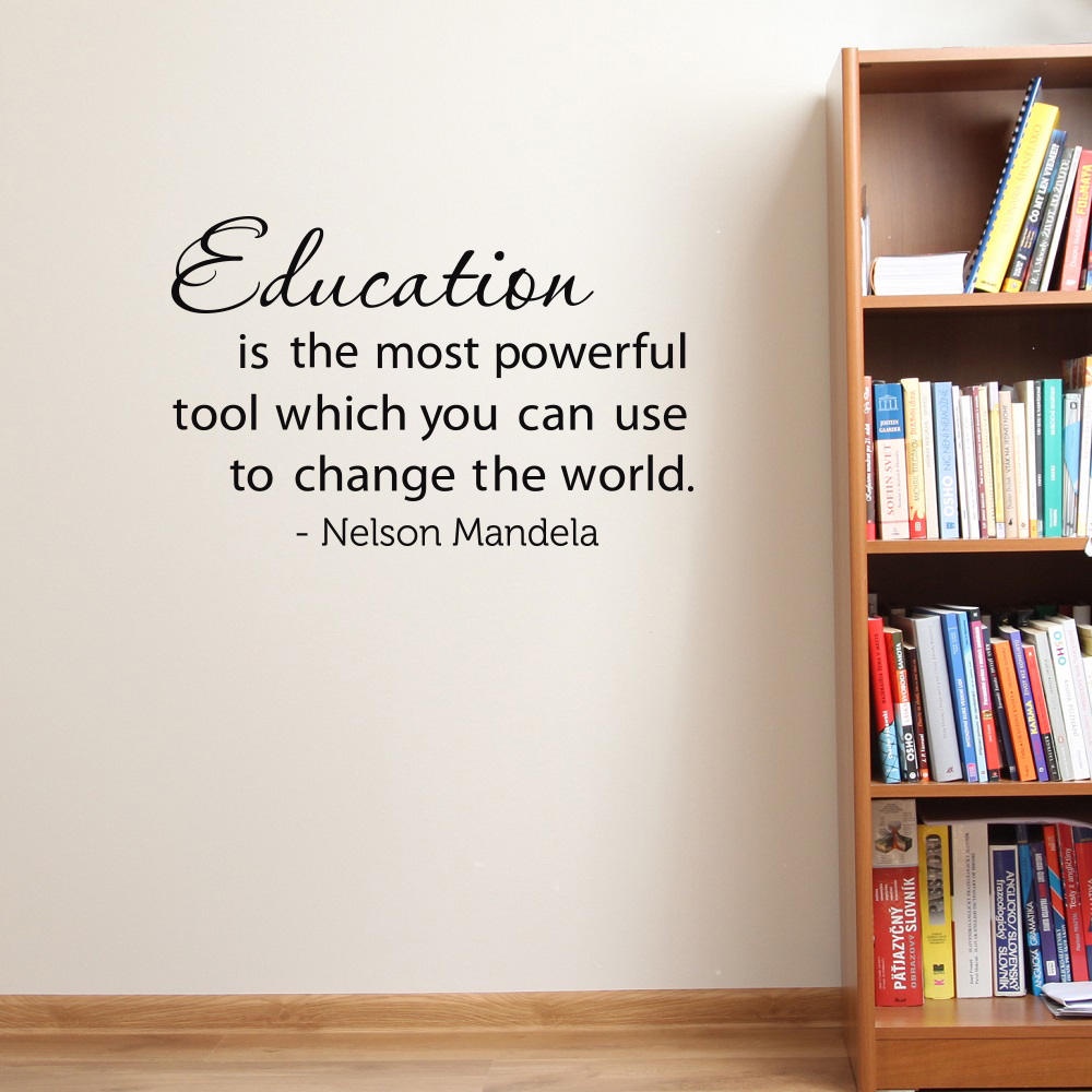 Motivational Education Quote Wall Stickers Education Is The Most Powerful Tool Wall Decals