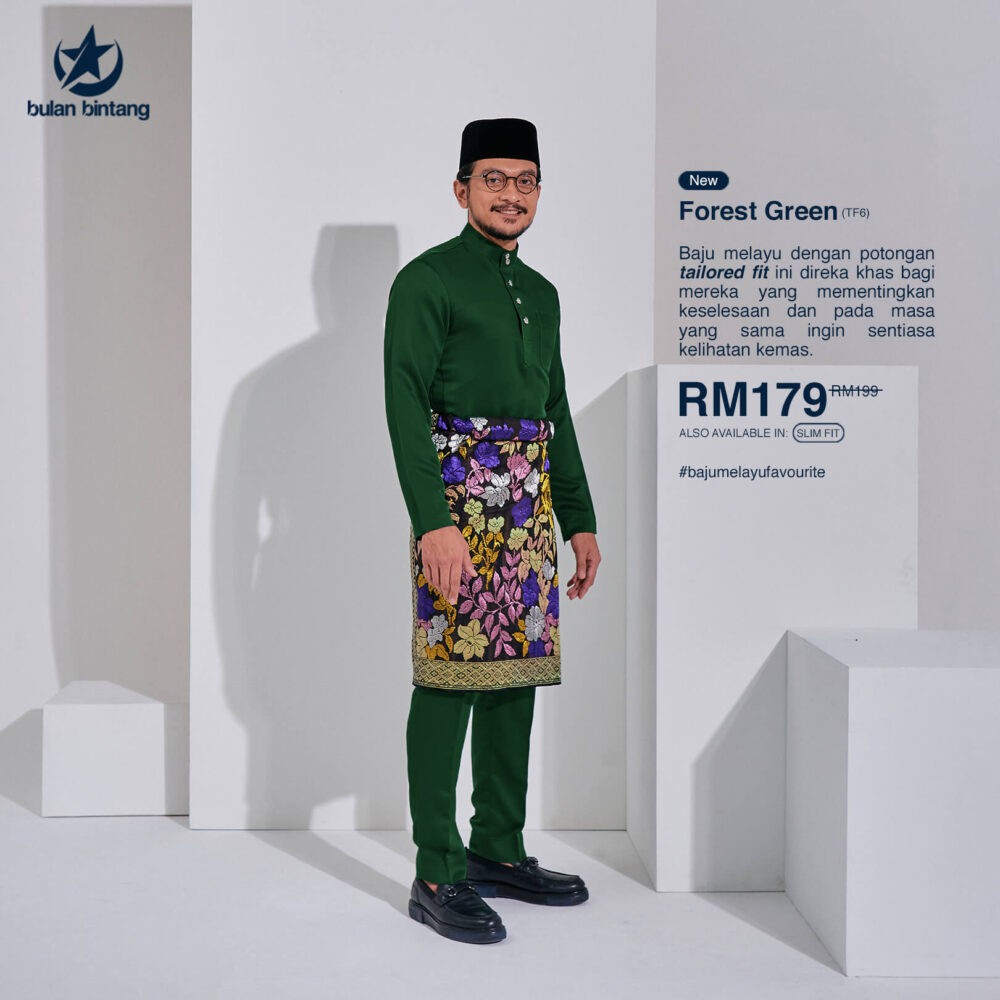 BAJU MELAYU BULAN BINTANG FOREST GREEN | Shopee Malaysia