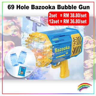 Bubble Gun, Bazooka Bubble Gun, 69 Hole Bubble Gun with 20 Packs of Bubble  Solution, Bubble Launcher Children's Toys Gifts for Adults Children Playing  and Indoor Outdoor Party Wedding: Buy Online at