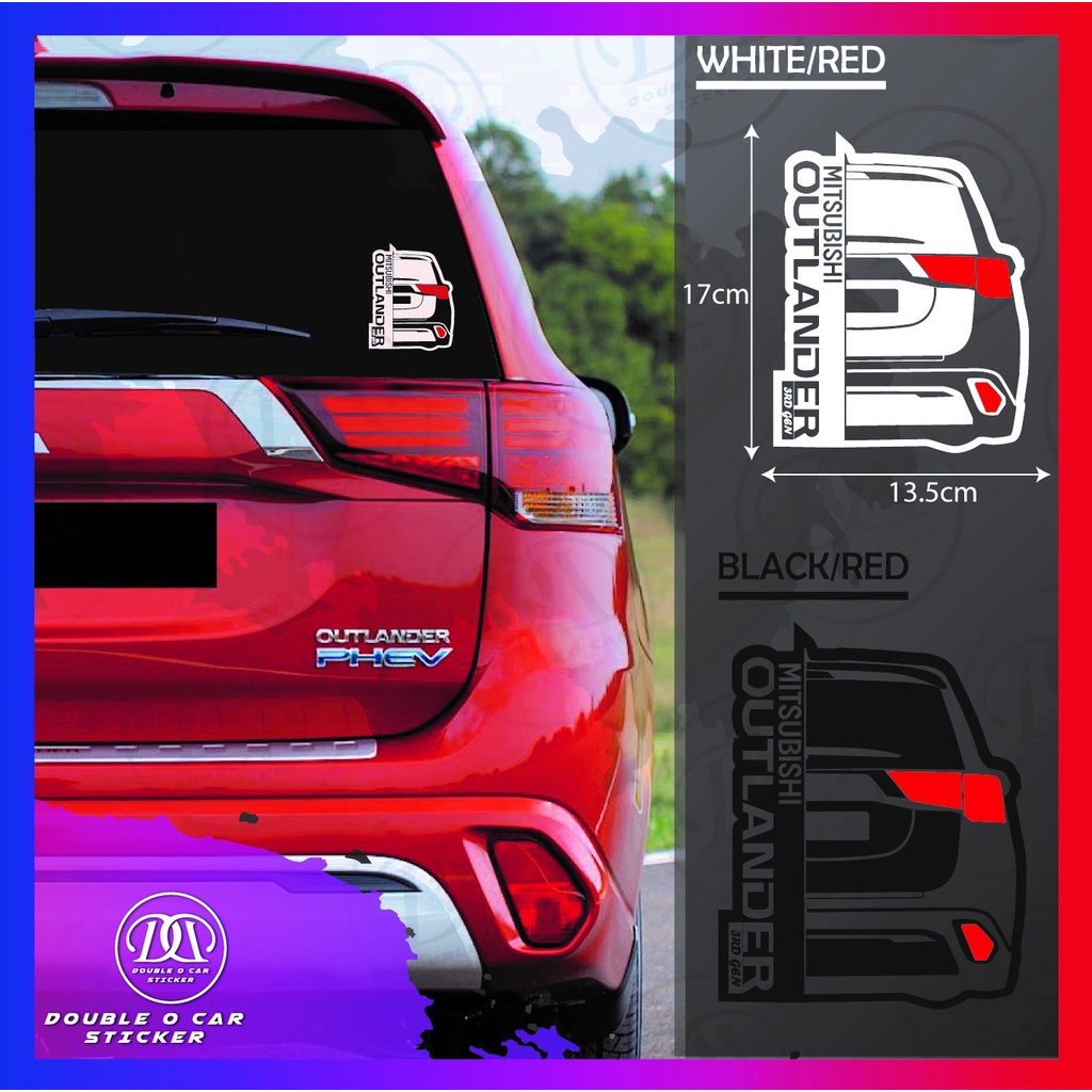 [Ready Stock]Mitsubishi Outlander 3rd gen rear shape sticker KI00454 ...