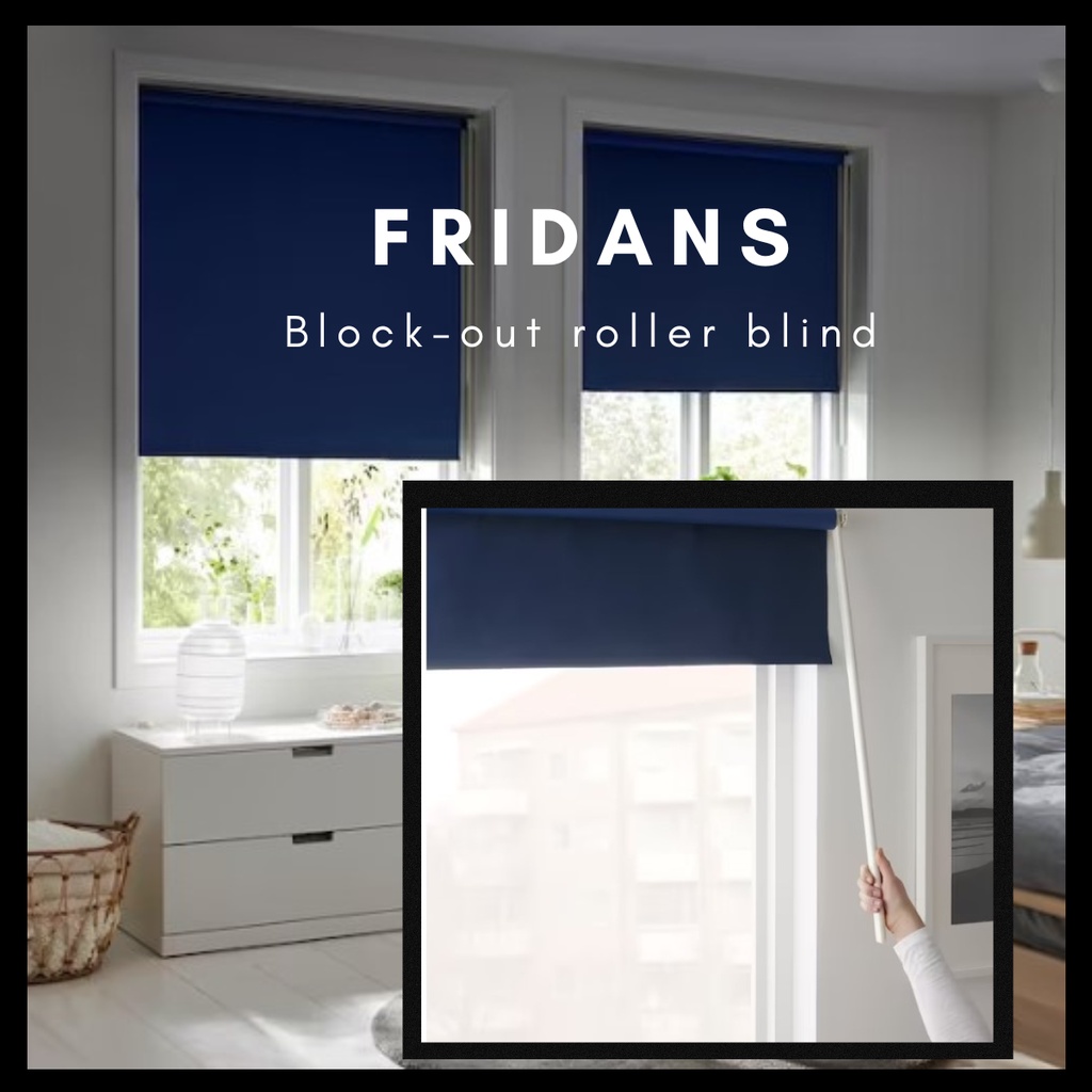 IKEA Bidai Penghalang Cahaya (FRIDANS) Blockout roller blind/Blue