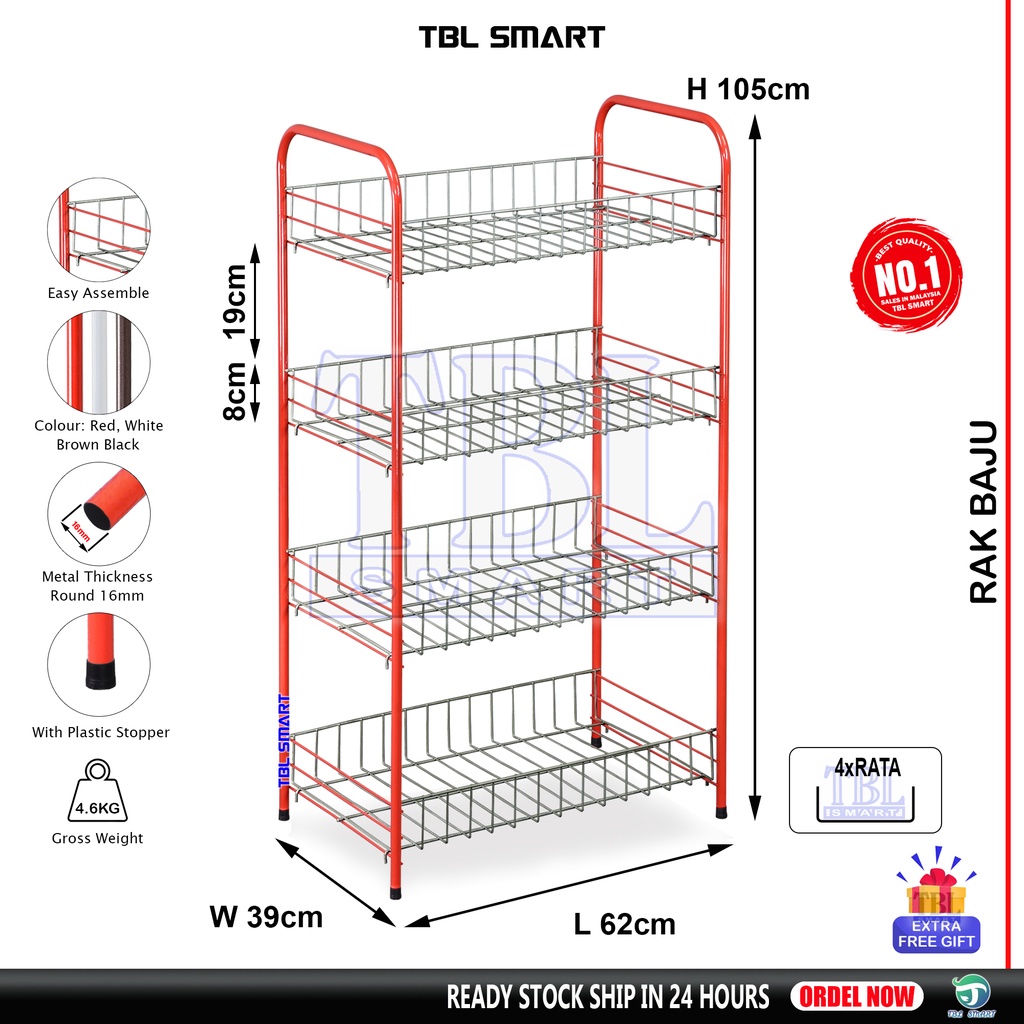 Rak Pinggan Mangkuk TBL R7 & R8 - Kitchen Rack / Rak Baju Besi ...