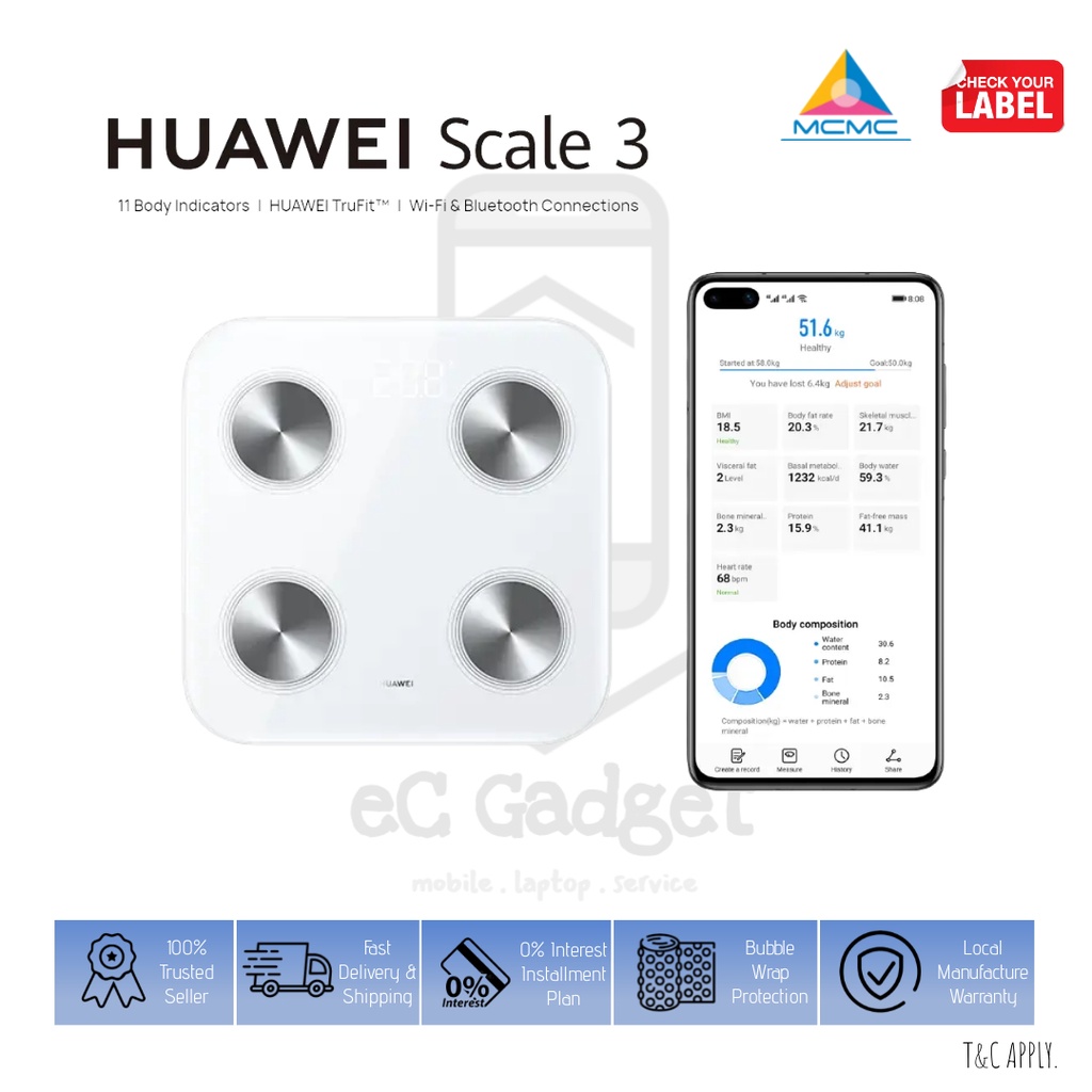 HUAWEI SCALE 3 ORIGINAL / HONOR SCALE 3 (WIFI + BLUETOOTH) - 6 MONTHS ...