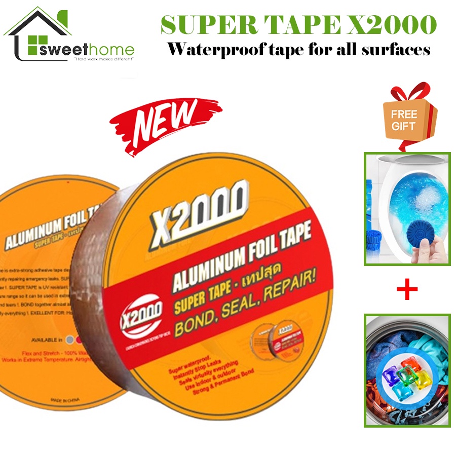 [X2000 Super Tape] Super Strong Waterproof Rolls Tape Butyl Seal Rubber ...