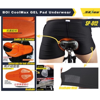 🔥Ready Stock🔥BOI CoolMax GEL Pad Cycling Underwear Men Cycling Pants  Bicycle Short Pant Pad Bicycle Cyclist Sponge Pad