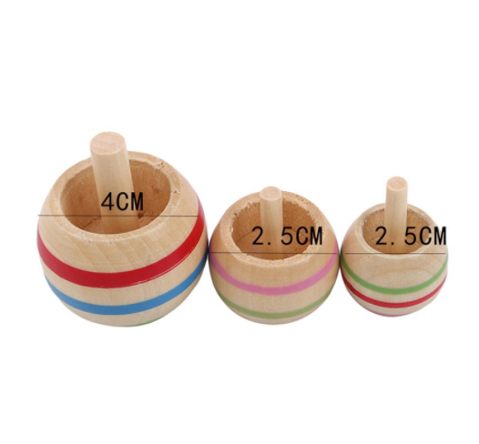 Set wooden spinning top