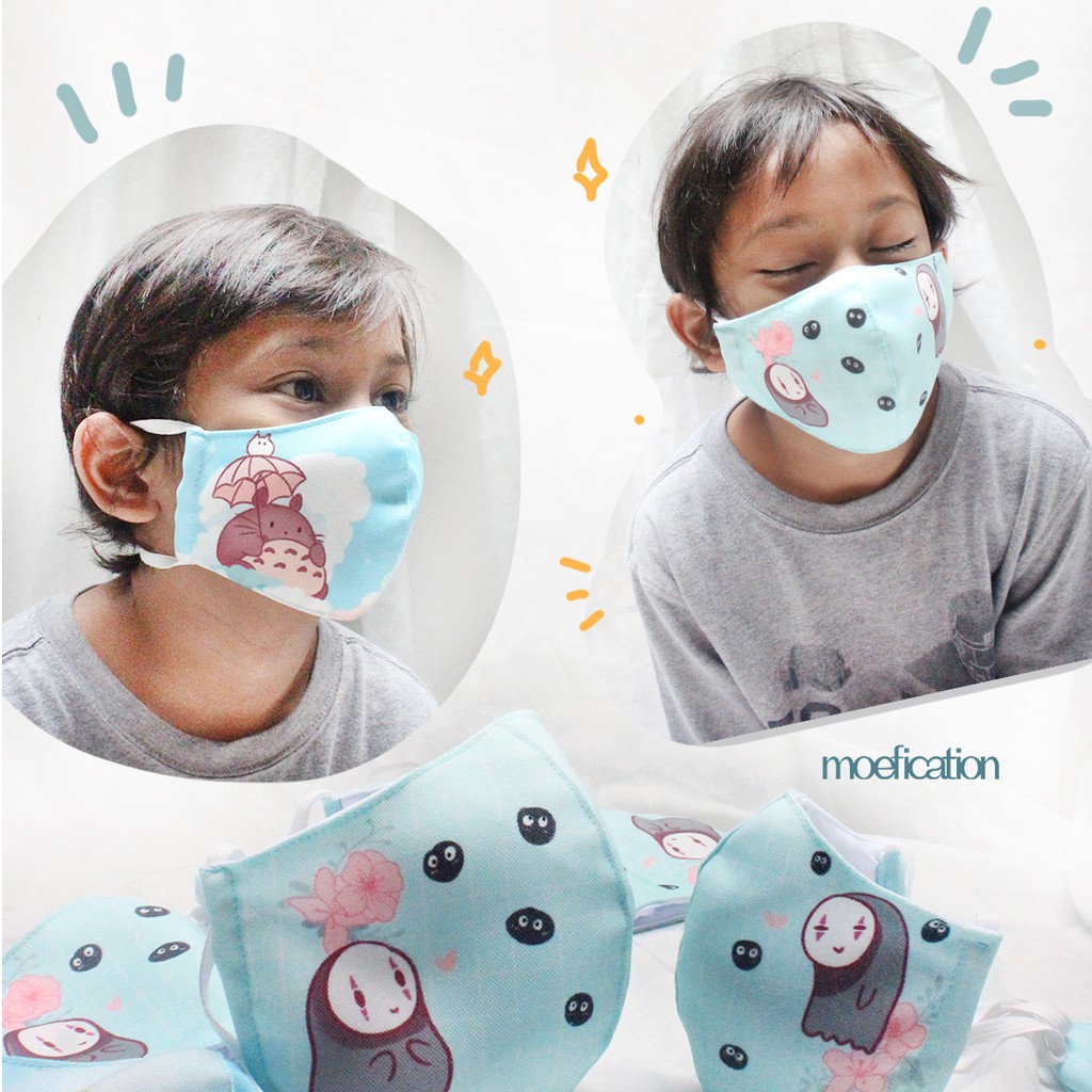 Children's Cloth Masks Studio Ghibli Fanart By Moefication Shopee
