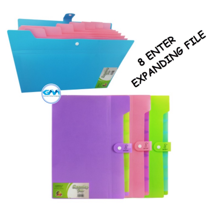 HIPPO EXPANDING FILE 8 POCKET FILE ORGANIZE DOCUMENTS PAPER | Shopee ...